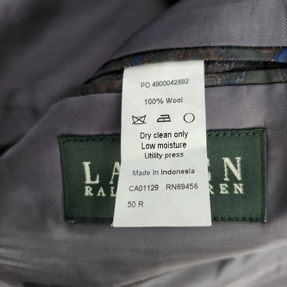 LAUREN RALPH LAUREN Men's 100% Grey Wool Sport Coat Blazer Elbow Patches 50R NWT - Picture 5 of 13